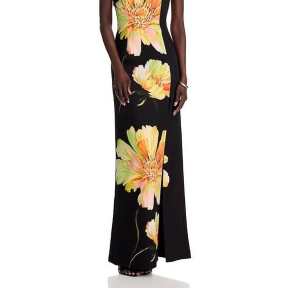 Black Halo Dolan One-Shoulder Gown Black Bursting Bloom 4 - Picture 2 of 16